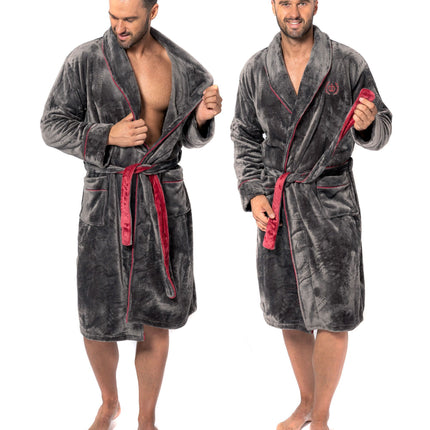 Roger Grey Red XL miesten kylpytakki