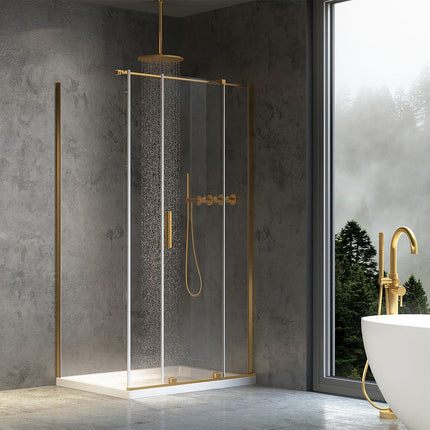 REA suihkukaappi Montana Gold Brush 140x100 – Kulta