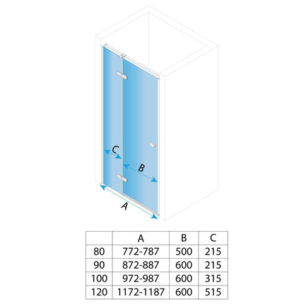 Suihku ovi Rea Atlas 120 Chrome – Kromi