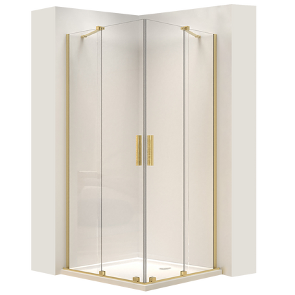 REA suihkukaappi Montana Double Gold Brush 80x100 – Kulta