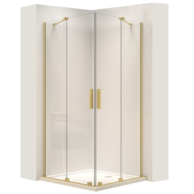 REA suihkukaappi Montana Double Gold Brush 80x100 – Kulta