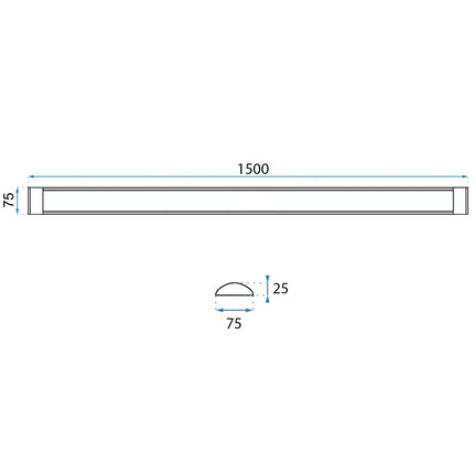 Led-paneeli 150cm 42W – Musta