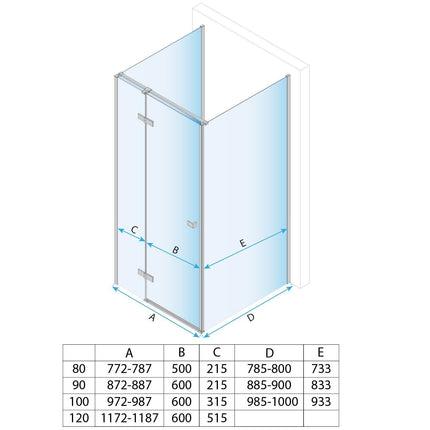 Rea suihkukaappi Rea Atlas 100x80 Chrome – Kromi