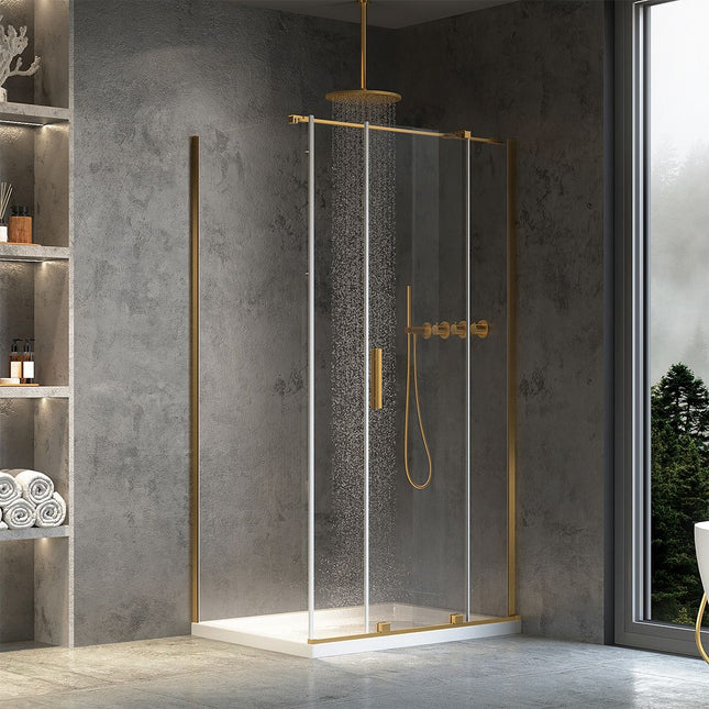 REA suihkukaappi Montana Gold Brush 140x80 – Kulta