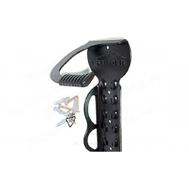 Seinälle kiinnitettävä polkupyöräteline FLINGER, jopa 61 mm renkaille, musta