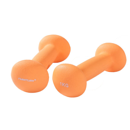 Käsipainot TUNTURI Neopreeni käsipainot 1kg, oranssi