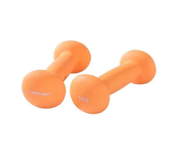 Käsipainot TUNTURI Neopreeni käsipainot 1kg, oranssi
