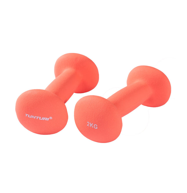 Käsipainot TUNTURI Neopreenikäsipainot 2kg, punainen