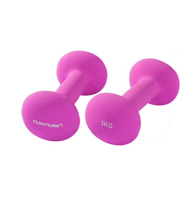 Käsipainot TUNTURI Neopreeni käsipainot 3kg, violetti