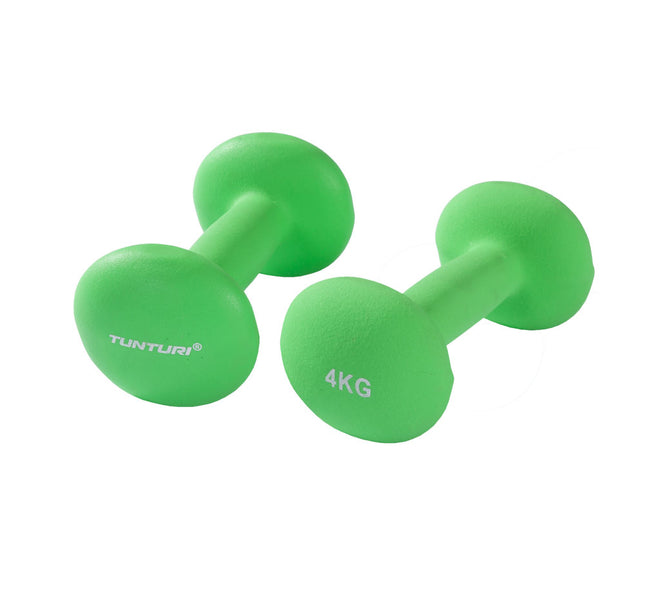 Käsipainot TUNTURI Neopreeni käsipainot 4kg, vihreä