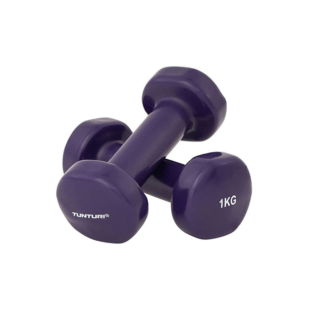 Käsipainot TUNTURI Vinyylikäsipainot 1,0kg, violetti
