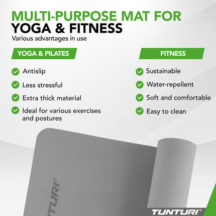 Joogamatto Tunturi Yogamat 8mm, harmaa