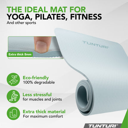 Joogamatto Tunturi Yogamat 8mm, vaaleansininen