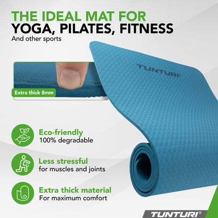 Joogamatto Tunturi Yogamat 8mm, Petrol Blue