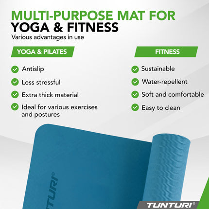 Joogamatto Tunturi Yogamat 8mm, Petrol Blue