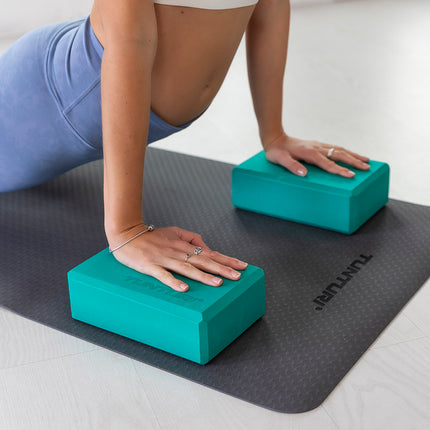 Joogalohko TUNTURI Yoga Block, turkoosi