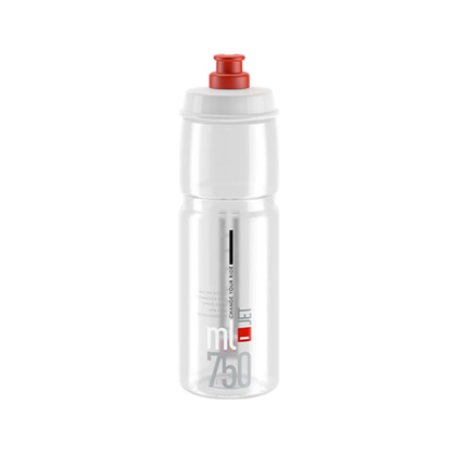 Juomapullo ELITE Jet Clear, punainen logo, 750ml, valkoinen punaisella logolla