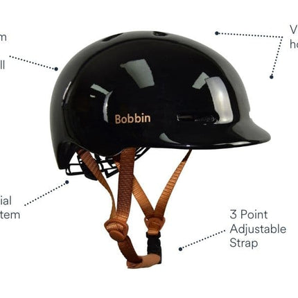 Kypärä BOBBIN METRIC, kiiltävä musta M/L