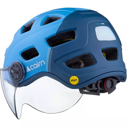 Kypärä CAIRN QUARTZ MIPS läpinäkyvä visiiri LED USB matta denim yötaivas (sähköpyöriin) (M)