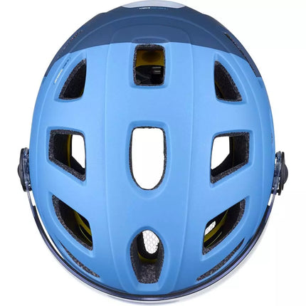 Kypärä CAIRN QUARTZ MIPS läpinäkyvä visiiri LED USB matta denim yötaivas (sähköpyöriin) (M)