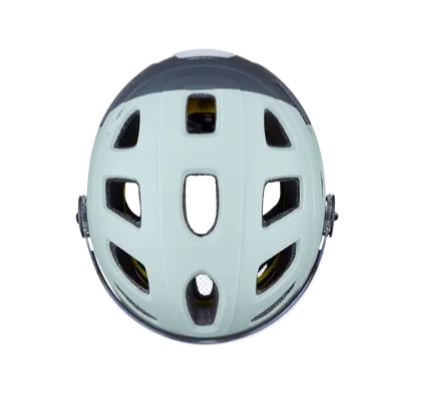 Kypärä CAIRN QUARTZ MIPS läpinäkyvä visiiri LED USB matta eukalyptusharmaa (sähköpyöriin) (L)