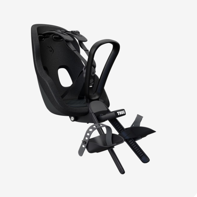 Lastenistuin Thule Yepp2 Mini Midnight Black, rungon kiinnitys edessä
