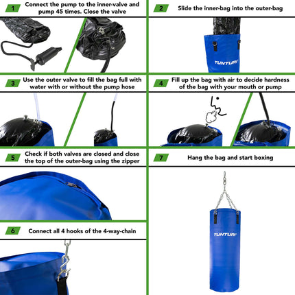 Nyrkkeilykassi Tunturi Aqua Boxing Bag 150 cm, sininen