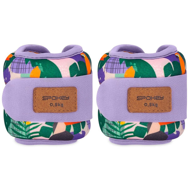 Ranne- ja nilkkapainot SPOKEY Home Jungle 2x0,5 kg, violetti-kirjava