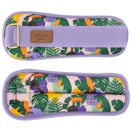 Ranne- ja nilkkapainot SPOKEY Home Jungle 2x0,5 kg, violetti-kirjava