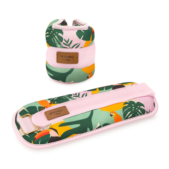 Ranne- ja nilkkapainot SPOKEY Home Jungle 2x1,5 kg, pinkki-kirjava