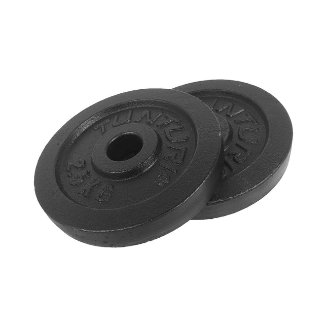 Painolevyt TUNTURI Lautaset Musta, 30 mm, 2,5kg (pari)