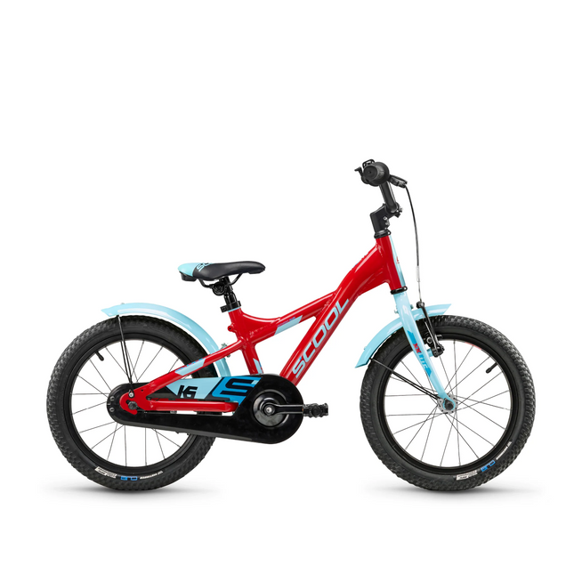 Lasten polkupyörä S´COOL XXlite, 16" punainen/vaaleansininen