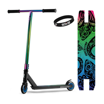 Temppuskootteri SOKE EVO, musta-neokromi