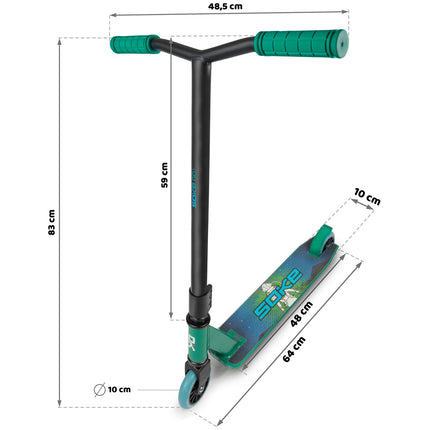 Stunt-skootteri SOKE GO! vihreä-sininen