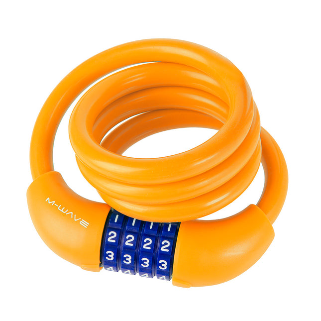 Kaapelilukko M-WAVE DS 12.10 S, 100 cm x 12 mm, oranssi
