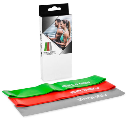 Voimistelukumisarja SPOKEY Flex Set (3 kpl) harmaa-vihreä-punainen