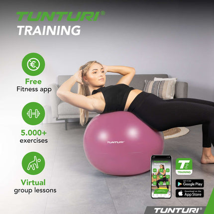 Voimistelupallo TUNTURI Gymball 75cm Anti Burst, violetti
