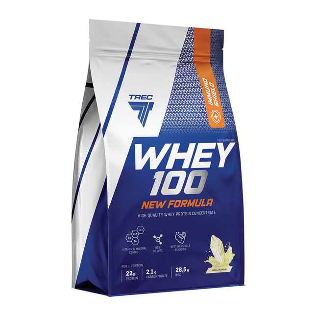 Proteiinijauhe TREC WHEY 100 UUSI FORMULA CREAMY-VANILLIA 700g