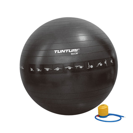 Voimistelupallo TUNTURI Gymball 55cm räjähdyssuojattu, musta