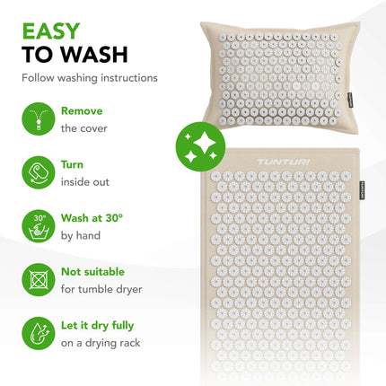 Akupunktuurimatt ja -padi TUNTURI PRO Acupressure Mat And Pillow, Beige