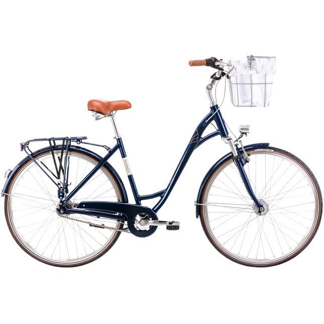 ROMET Art Deco Lux -polkupyörä, etukori, tummansininen (M)