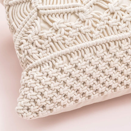 SISUSTUSSETTI SEINÄKORISTE KAKSI BOHO MACRAME + ECRU TYYNY