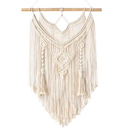 SISUSTUSSETTI SEINÄKORISTE KAKSI BOHO MACRAME + ECRU TYYNY
