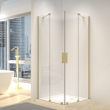 REA suihkukaappi Montana Double Gold Brush 90x90 – Kulta