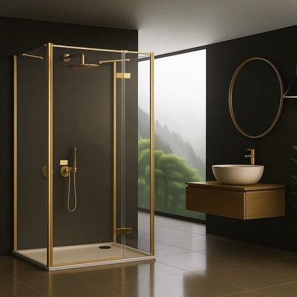 Rea suihkukaappi Rea Atlas 90x80 Brush Gold – Kulta