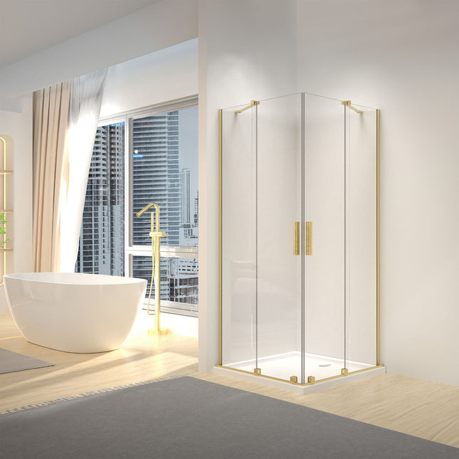REA suihkukaappi Montana Double Gold Brush 80x100 – Kulta