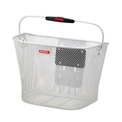 Polkupyörän etukori KLICKfix, irrotettava (valkoinen)