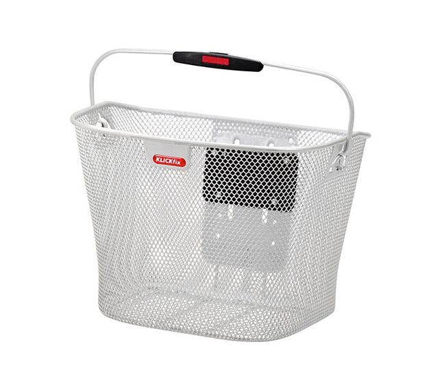 Polkupyörän etukori KLICKfix, irrotettava (valkoinen)