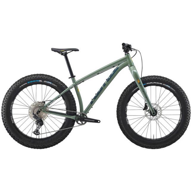 Fatbike KONA Woo, 26" kiiltävä metalli (vihreä) (L)