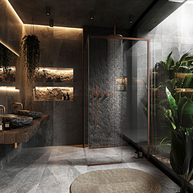 SOLAR Copper Brush suihkukaappi 100x80 – Kupari